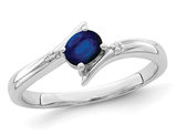 1/2 Carat (ctw) Natural Sapphire Ring in Sterling Silver